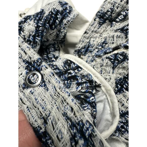 IRO Handi Jacket Blue White Geometric Tweed Women's Size 38 FLAWED PLEASE READ - Picture 6 of 15